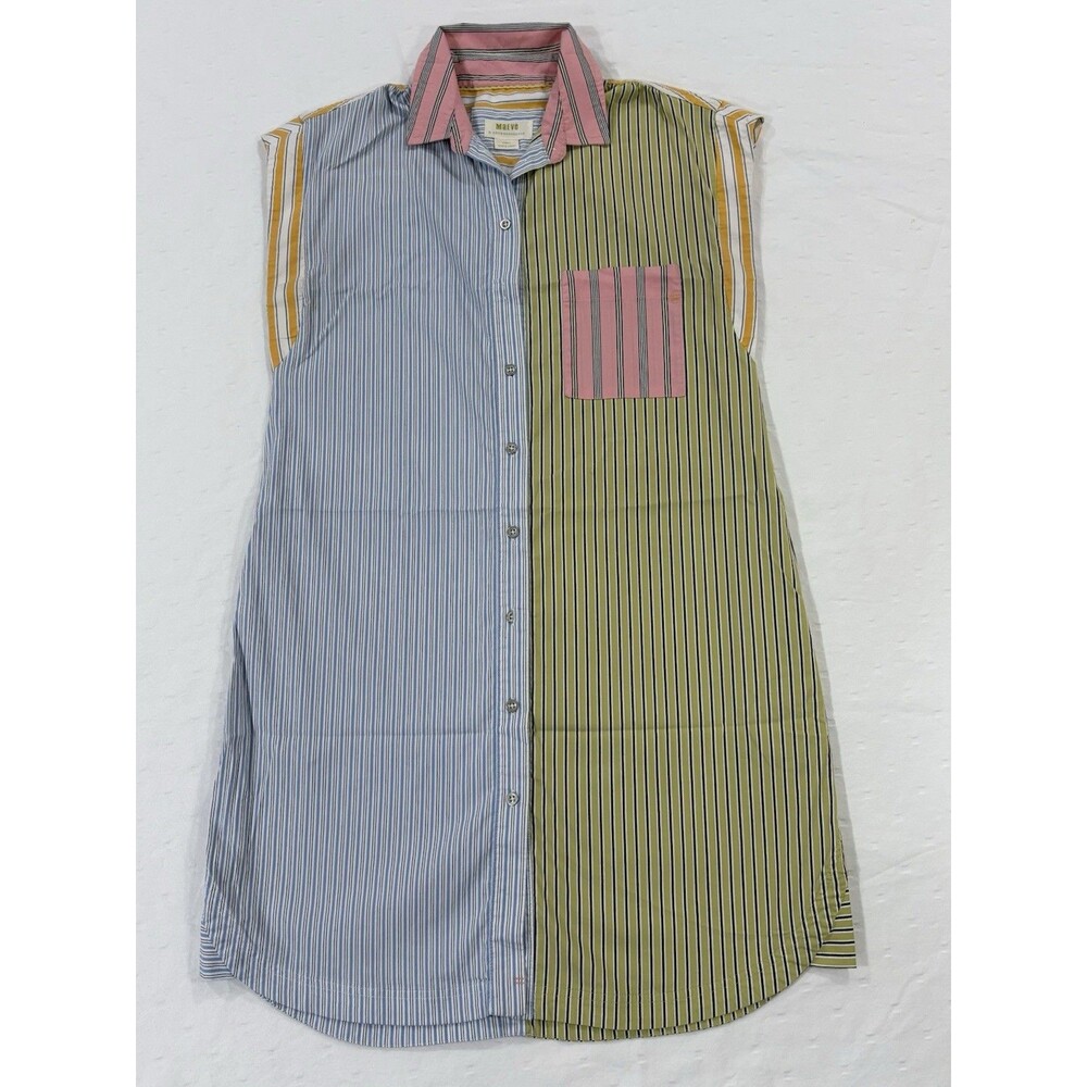 Maeve Dress Womens XS Multicolor Striped Shirt Dress Short Anthropologie